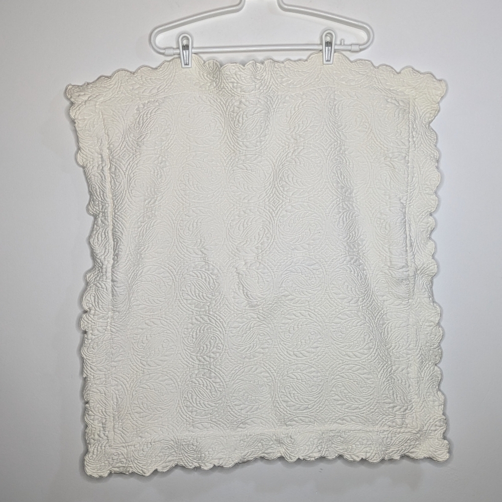Peacock Alley Large Off White Textured Cotton Pillowcase
